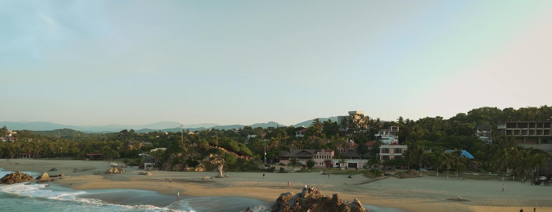 Beach and rocks in Puerto Escondido, Oaxaca